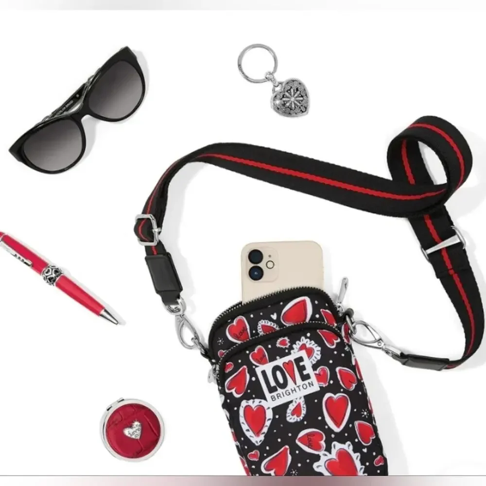 Brighton Hearts A Flutter Utility Crossbody Bag, NWT